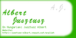 albert jusztusz business card